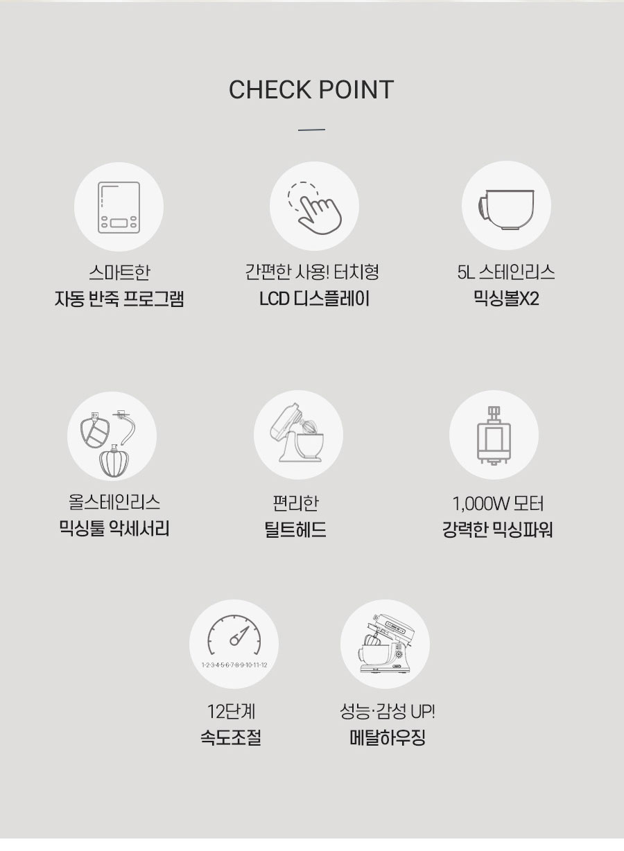 리큅 블랑제 D 스탠드믹서 홈베이킹 제빵 반죽기 5L LSM-D502